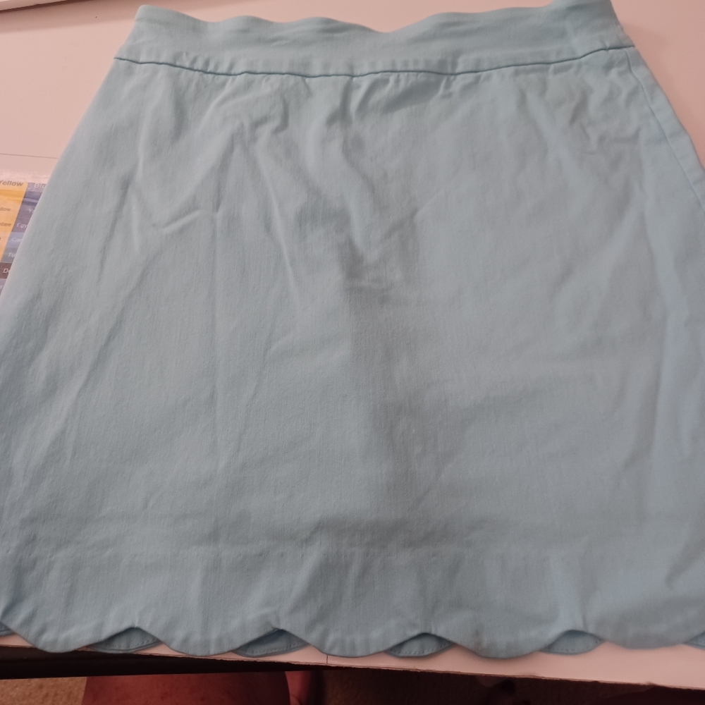 Coral Bay Skort Size Small Scalloped Bottom Stretch Blue Green